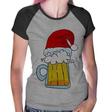 Imagem de Baby Look Raglan Merry Beer - Foca na Moda, Cinza, Preto, GG