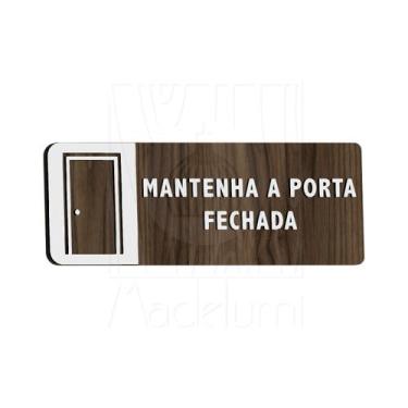 Imagem de Placa Sinalização Sala Mantenha a Porta Fechada Porta Parede - Madelum