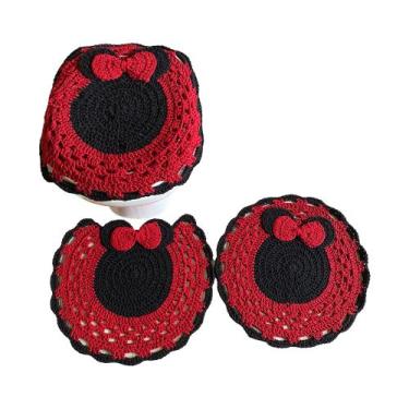 Imagem de Jogo de Tapete Banheiro Em Crochê 3 Peças Minnie - Romacris Bordados