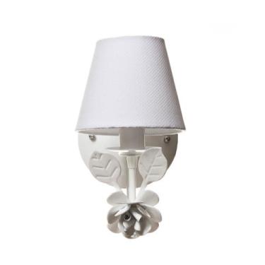 Imagem de Arandela 1 Lâmpada Flor Grande Branca Quarto Bebê Infantil Menina Meni