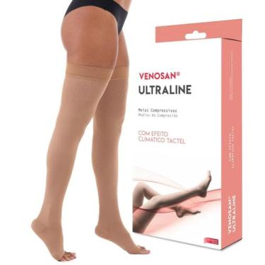 Imagem de Meia 7/8 Venosan Ultraline 4000 Compressão 20-30 Pé Aberto Bege, G