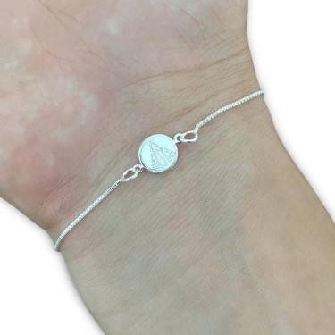 Imagem de Pulseira Feminina Prata 925 Legítima Nossa Senhora Aparecida - Hakuna 