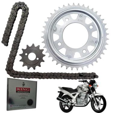 Imagem de Kit Transmissão Relação Cbx Twister 250 2016 Até 2024 Aço 1045 King Mo