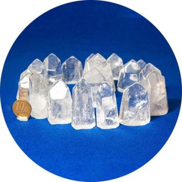 Imagem de 1kg Pontas Quartzo Cristal Vibrado Natural para Chaveiro - CristaisdeC
