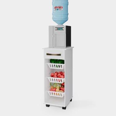 Imagem de Balcão Fruteira Natalia Com 3 Fruteiras E 1 Gaveta - 89x43cm Branco