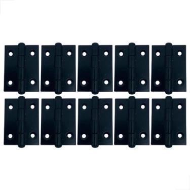 Imagem de Dobradiça Em Alumínio 50x40mm Preto Para Portas 10 Unidades - Fast Vid