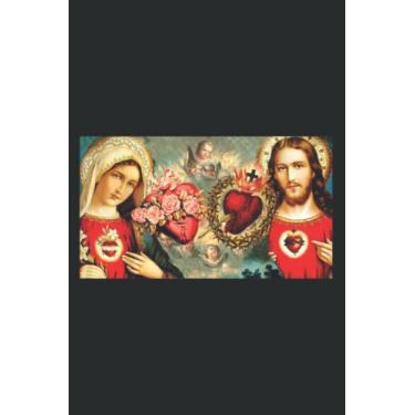 Imagem de Immaculate Heart of Mary and Sacred Heart of Jesus: My Prayer Map Journal 6" x 9", 120 Pages for Writing & Notes, for Girls and Women, Memo Diary Subject Notebooks Planner.