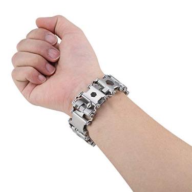Imagem de Pulseira Multifuncional de Aço Inoxidável para Ferramentas Ao Ar Livre de 29 pol. Pulseira Punk Portátil - e para Equipamentos de Sobrevivência, Pulseira Multifuncional para