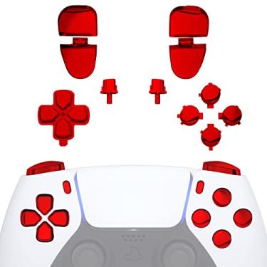 Imagem de eXtremeRate Botões de substituição D-pad R1 L1 R2 L2 Opções de compartilhamento de botões de rosto para controle DualSense 5 PS5, conjunto completo de botões de reparo com ferramenta para controle Playstation 5
