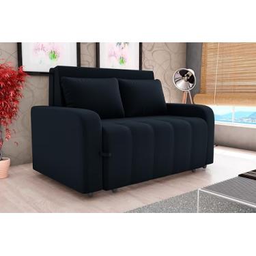 Imagem de Sofa Cama Amora New 3 Lugares Suede Veludo Aconchegante (Preto)
