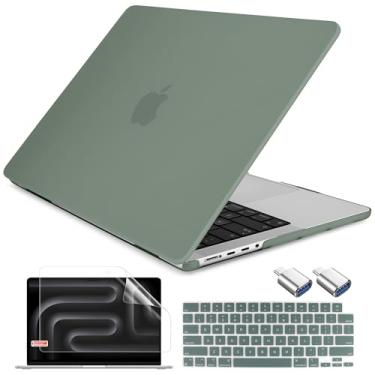 Imagem de DONGKE Compatível com a nova capa MacBook Pro de 16 polegadas 2024 [chip M4 Pro/M4 Max] modelo A3403 A3186, capa rígida de plástico protetora, capa de teclado, película de tela e adaptador tipo C -