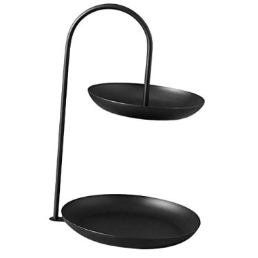 Imagem de Suporte para Bolo de Frutas, Suporte para Cupcake de Metal de 2 Camadas, Travessa Redonda, Suporte para Bolo Decorativo, Suporte para Bolo de Cesta de Frutas para Lanches, Nozes,