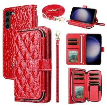Imagem de Furiet Argyle Capa carteira para Samsung Galaxy Z Fold 6 5G 2024 com tiracolo/alça de pulso Luxuosa bolsa de couro PU com zíper à prova de choque porta-cartões capa de celular para ZFold6 Z6 G Fold6