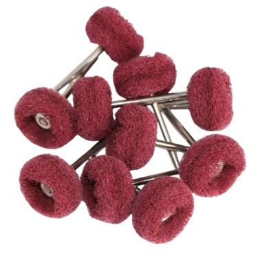 Imagem de 1 polegada 10Pcs Escova rotativa Lixamento Polimento Polimento Moagem Roda Escova para Ferramentas rotativas 25mm Rodada Feltro de lã Acessórios, 10pc vermelho, com haste de 3mm