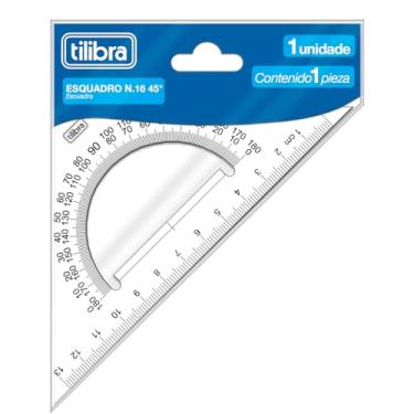 Imagem de Tilibra - Esquadro Escolar Isósceles N.16 45° Académie, Transparente