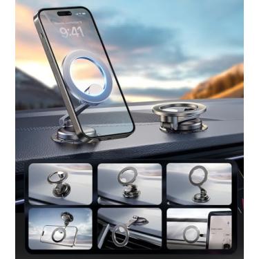 Imagem de AREDAN Suporte universal de telefone de carro para Magsafe, todo de metal, suporte magnético para ventilação do para-brisa do painel, design de espaço mínimo, melhores acessórios de carro para iPhone