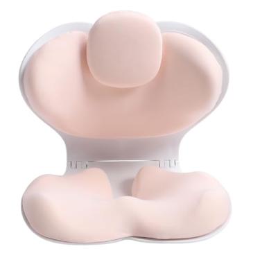 Imagem de Almofada de Suporte de Cintura de Pétala, Almofada Lombar de Pétala Ergonômica Dobrável para Escritório Doméstico (Róseo)