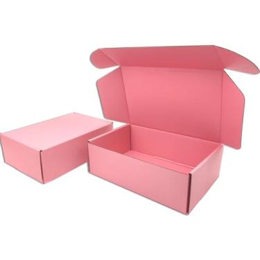 Imagem de Lmuze Pequenas Caixas de Remessa Rosa para Pequenas Empresas, Pacote de 25-9X6X3", Caixas de Papelão Ondulado para Correspondência, Embalagens de Remessa, Presentes Artesanais, Produtos para Presentea