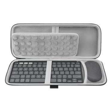 Imagem de Geekria Capa de transporte de teclado, compatível com Logitech Keys-to-GO 2 Combo Keyboard Case, Logitech Keys to GO 2 e capa combo Pebble Mouse. Bolsa de viagem protetora rígida (cinza escuro)