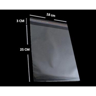 Imagem de Saco Adesivado Plástico Transparente Vabene 18x25+3cm 1000 Unidades