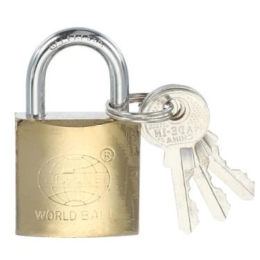 Imagem de PATIKIL Cadeados de aço inoxidável de 4,8 cm, 1 cadeado longo com 3 teclas, à prova de intempéries para academia, armário, portão, cerca, ambientes externos e internos