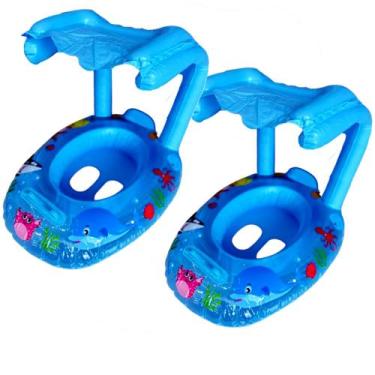 Imagem de 2 Botes Fralda Boia p/ Bebês com Cobertura á partir 24m Azul - GOAL SU