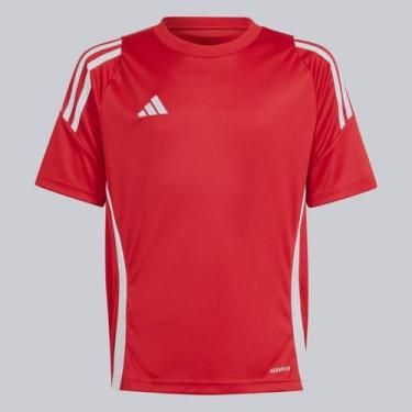 Imagem de Camisa Adidas Tiro 24 Juvenil Vermelha, 10 ANOS