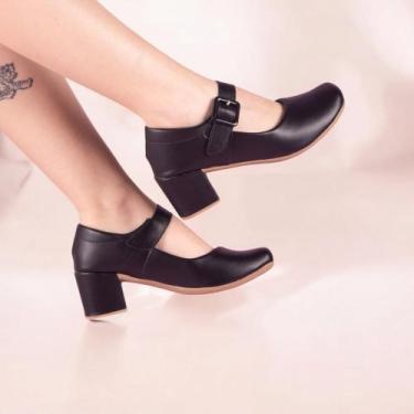 Imagem de Sandalia Feminina Salto Medio Mary Jane - Its You, Preto, 34
