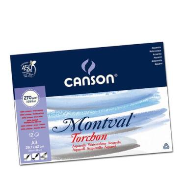 Imagem de Bloco Papel Canson Montval Aquarela 270gr A3 12 Folhas - 7325