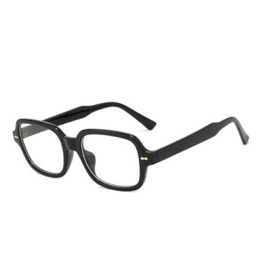 Imagem de Óculos de sol femininos e masculinos vintage óculos de sol preto amarelo anti luz azul óculos transparentes UV400,1,One