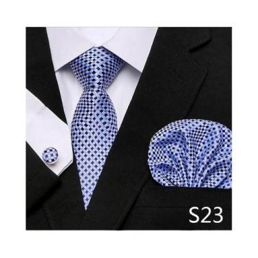Imagem de Conjunto de Abotoaduras e Gravata Xadrez Vermelha para Homens - Ideal 