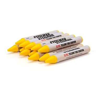 Imagem de Steelman Giz de cera amarelo para marcação de pneu para mecânicos, marca danos em pneus molhados e secos, caixa com 12