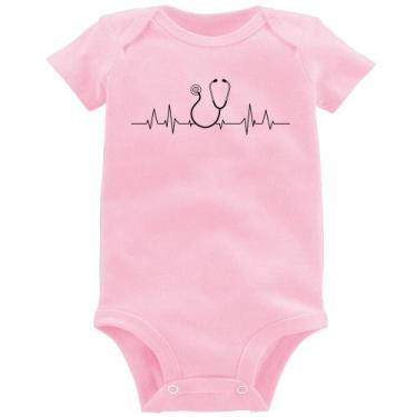 Imagem de Body Bebê Batimentos Cardíacos Estetoscópio Medicina - Foca na Moda, R