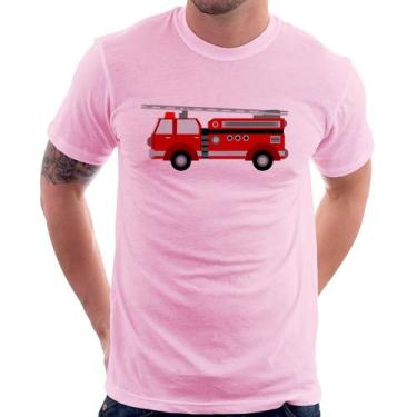 Imagem de Camiseta Caminhão de Bombeiro - Foca na Moda, Rosa bebê, M