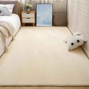 Imagem de Tapetes cinza Coral Veludo Sala de estar Tapete antiderrapante Tapetes de cabeceira Grande tapete macio Tapete de jogo infantil Retangular Decoração para casa, 10,80x200cm