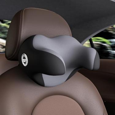 Imagem de Travesseiro de encosto de cabeça de carro realmente útil, travesseiro de pescoço de carro para dormir com alça ajustável, 100% espuma viscoelástica e capa removível respirável, design ergonômico -