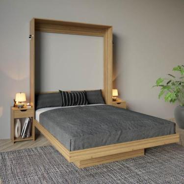 Imagem de Cama Articulada Casal com Mesas de Cabeceira Amêndoa - Tecnomobili
