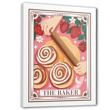 Imagem de JWVK Impressões de arte de parede em tela the Baker, decoração de padaria, decoração de parede de cozinha, melhores presentes para padeiros, pôsteres de decoração de parede vintage para cozinha