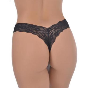 Imagem de Kit 3 Tangas Rendada Calcinha Caleçon Renda Fio Dental Lingerie Femini