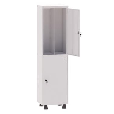 Imagem de Armário Guarda Volume Locker Roupeiro Insalubre 1 Vãos 02 Portas GRP501/2INS Branco - Pandin
