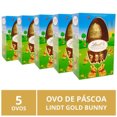 Imagem de 5 Ovos de Páscoa Lindt com Coelhos de Chocolate, 125g
