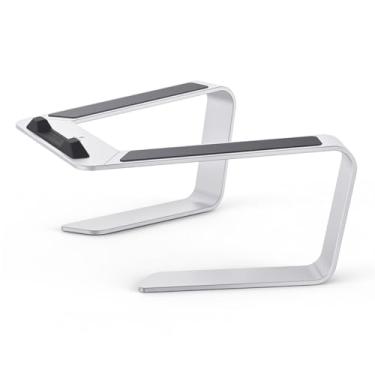 Imagem de Suporte para laptop Suporte para laptop para mesa, suporte de alumínio para laptop, suporte de resfriamento para notebook de 10 a 15,6” Elevador para laptop(Silver)
