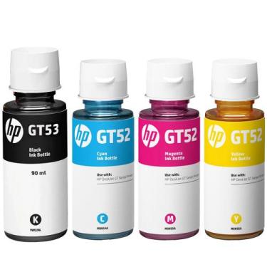 Imagem de PACK 04 Garrafa de Tinta GT53 / GT52  Ciano, Magenta, Amarelo Preto pa