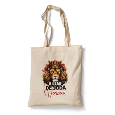 Imagem de Ecobag Bolsa Sacola Tema Relisioso Leão de Judá Venceu