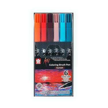 Imagem de Caneta Brush Artistica Sakura Koi Coloring Sunset 6 Cores