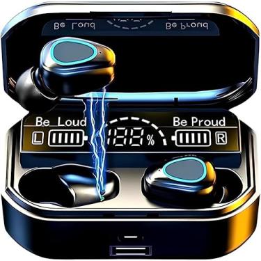 Imagem de Fone de Ouvido Premium Sem fio Bluetooth 5.1 TWS Sem Fio - Som Hi-Fi Graves Potentes, Visor LED Microfone com Redução de Ruído Intra-Auricular Compatível com iPhone e Android