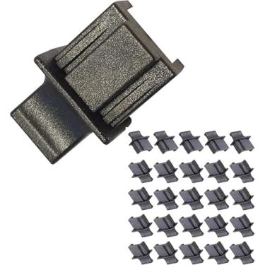 Imagem de FENGHAISHUN RJ45 Jack fêmea antipoeira capa protetora adaptador protege porta Ethernet hub para laptop switch router (preto grande) 25 peças