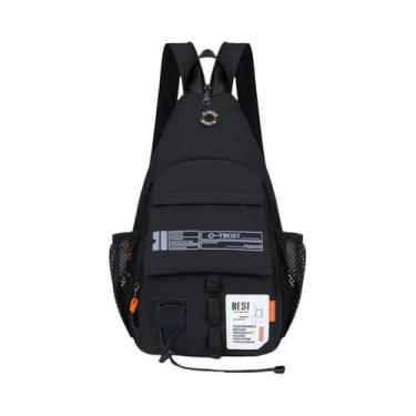 Imagem de Bolsa de Peito Masculina 2 em 1 - Oxford, Esportiva e para Lazer, Pret