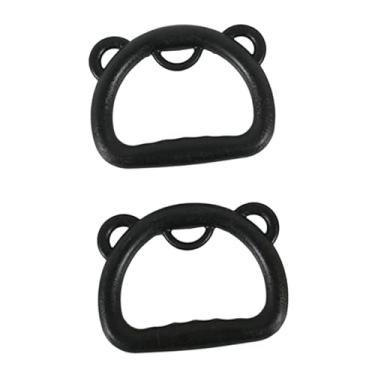 Imagem de Aymzbd 2pcs Ginástica anéis para crianças Fitness Forte Treinamento de força de rolamento Treinamento de força Pulpe Home Treping Gym Rings Non Slip Handles, Preto