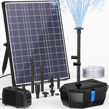 Imagem de NFESOLAR Fonte de filtro solar para lagoa, bomba solar de 20 W com filtro de lago, cabo de 16,4 m, tubo de 1,6 m para lagoa pequena ao ar livre, tanque de peixes, piscina, paisagem aquática de jardim